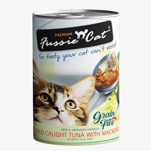 Fussie Fussie Cat 貓罐頭 無穀物野生吞拿魚+鯖魚 400g 400g 正面圖