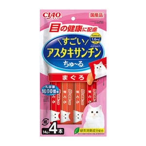 CIAO CIAO 肉泥 貓零食 驚人的蝦青素 眼睛健康 14g 4本入 14g 正面圖