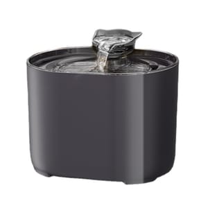 方形飲水機 方形飲水機 貓頭水龍喉 USB自動循環飲水器 黑色   正面圖