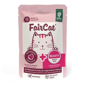 Green Green Petfood FairCat Beauty 貓主食濕糧 皮膚美毛配方 大麻油+珍貴脂肪酸+蘆薈 85g 85g  正面圖