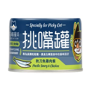 汪喵星球 汪喵星球 貓罐頭 DogCatStar 挑嘴貓無膠主食罐 秋刀魚雞肉 165g 165g 正面圖