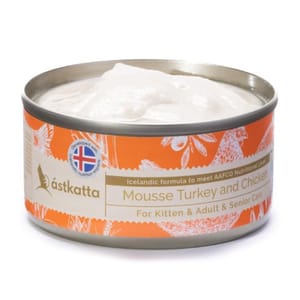 Astkatta Astkatta 冰島罐 貓罐頭 Mousse系列 火雞肉&雞肉慕絲 80g 80g  正面圖