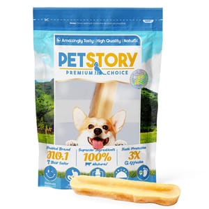 Pet Pet Story 零食嚴選 狗零食 天然喜馬拉雅山 芝士骨 牛奶潔齒棒 1支 中號 90g 90g 正面圖