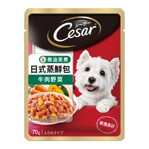 Cesar西莎 Cesar西莎 狗濕糧 蒸鮮包 牛肉+蔬菜 70g 70g  正面圖