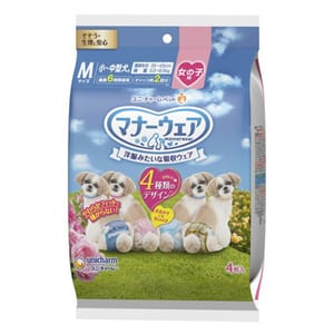 Unicharm Unicharm ⺟⽝⽤禮儀褲-M-碼 5-8.5kg 35-45cm 4片 5kg 正面圖