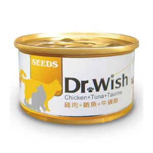 SEEDS SEEDS 貓罐頭 Dr Wish營養慕絲 雞⾁+鮪⿂+⽜⿈酸 85g 85g 正面圖