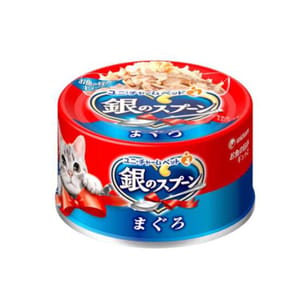 Unicharm Unicharm 貓罐頭 銀匙特級成貓罐頭 ⾦槍⿂鰹⿂配⽅ 70g 70g  正面圖