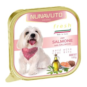 NUNAVUTO NUNAVUTO 狗罐頭 鋁製餐盒 三文魚 100g 100g 正面圖