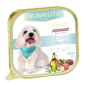 NUNAVUTO NUNAVUTO 狗罐頭 鋁製餐盒 羊肉+蘋果 100g 100g  正面圖