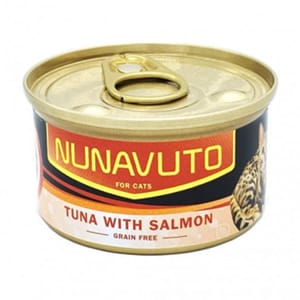 NUNAVUTO NUNAVUTO 無穀物貓罐 吞拿魚伴三文魚 80g 80g 正面圖