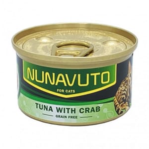 NUNAVUTO NUNAVUTO 無穀物貓罐 吞拿魚伴蟹肉 80g 80g 正面圖