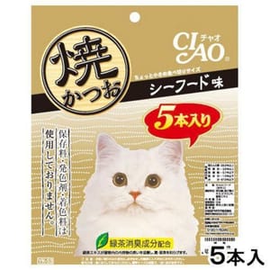 CIAO CIAO 貓零食 日本烤鰹魚條 海鮮味 5條入 正面圖