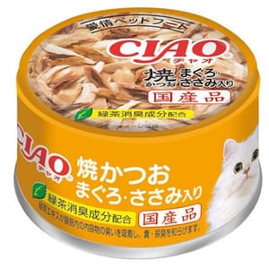 CIAO CIAO 貓罐頭 金槍魚及烤鰹魚味 85g 85g 正面圖