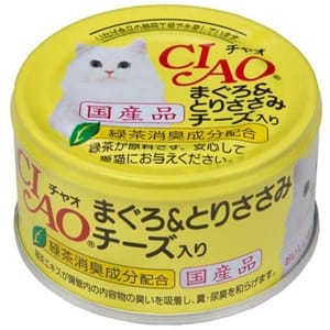 CIAO CIAO 貓罐頭 吞拿魚雞肉+芝士 85g 85g 正面圖