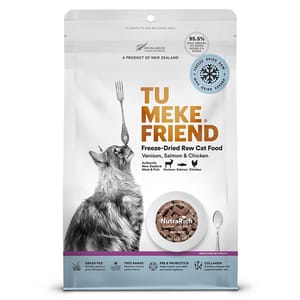 TU TU MEKE FRIEND 貓糧 超級食品風乾貓糧 鹿⾁三⽂⿂雞⾁ 280g 280g  正面圖