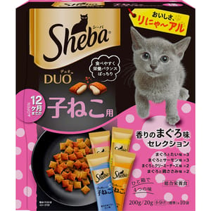 Sheba Sheba Duo 貓零食 日本貓貓夾心酥 12個月以下金槍魚味 20g 10袋入 20g  正面圖