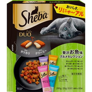 Sheba Sheba Duo 貓零食 日本貓貓夾心酥 精選奢華魚味 20g 10袋入 20g  正面圖