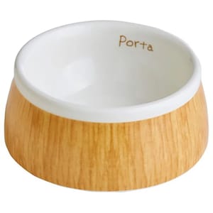Petio Petio Porta 犬用餐具木紋陶瓷餐碗 S 犬用 正面圖