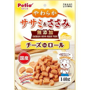 Petio Petio 日本產 狗零食 無添加雞柳肉芝士卷粒粒 140g 140g  正面圖