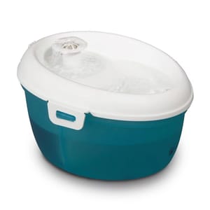 Cat Cat H2O mini Water FountainL 活性碳除口氣迷你飲水機 不含USB插頭 白+藍 1.2L 2L 貓犬用 正面圖