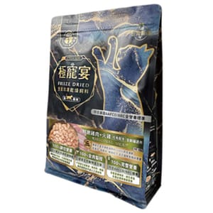 極寵宴 極寵宴 全齡貓糧 生食凍乾飼料 雞肉+火雞肉 500g 500g  正面圖