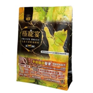 極寵宴 極寵宴 貓糧 生食凍乾飼料 骨骼腦部發育 幼貓配方 雞肉+鴨肉 500g 500g  正面圖