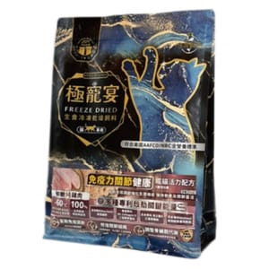 極寵宴 極寵宴 貓糧 生食凍乾飼料 免疫力關節健康 成貓配方 純雞肉 500g 500g 正面圖