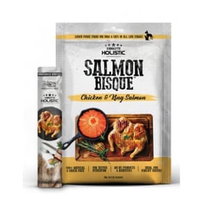 Absolute Absolute Holistic 貓狗小食 無穀物濃湯肉泥 雞肉+三文魚 5支裝 60g 60g 正面圖