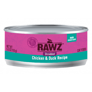 RAWZ RAWZ 貓罐頭 肉絲主食罐 雞肉及鴨肉 155g 155g  正面圖
