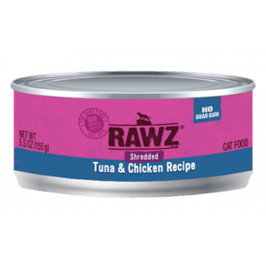 RAWZ RAWZ 貓罐頭 肉絲主食罐 吞拿魚及雞肉 155g 155g 正面圖