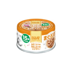 AIXIA AIXIA 愛喜雅 MiawMiaw 日本產貓罐頭 15歲+ 鮪魚+雞肉味 60g 60g 正面圖
