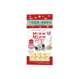 AIXIA AIXIA 愛喜雅 MiawMiaw 貓零食 肉泥餐包 下部尿路健康維持配方 鮪魚味 15g x 4條裝 15g  正面圖