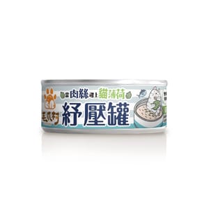 ⽑爪村 ⽑爪村 貓薄荷紓壓 主食貓罐頭 ⾁絲系列 鮪⿂雞 80g 80g  正面圖