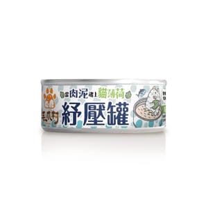 ⽑爪村 ⽑爪村 貓薄荷紓壓 主食貓罐頭 ⾁泥系列 鮪⿂雞 80g 80g 正面圖