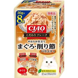 CIAO CIAO 貓零食 こだわり 金槍魚+鰹魚薄片 30g×8袋 30g 正面圖