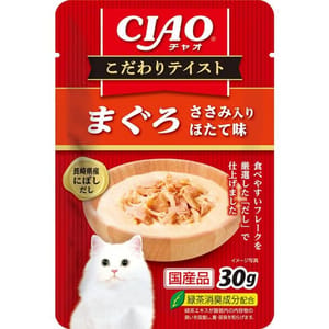 CIAO CIAO 貓零食 特製濕糧包 扇貝金槍魚片味 30g 30g  正面圖