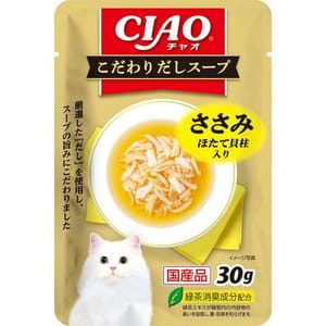 CIAO CIAO 貓零食 特製高湯袋 雞柳扇貝味 30g 30g 正面圖