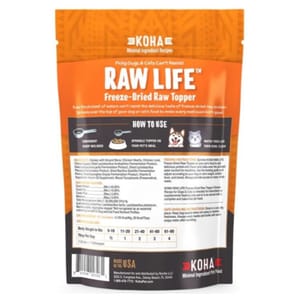 KOHA KOHA Raw Life 滋味高凍乾貓狗糧伴 雞肉配方 8oz 8oz  背面圖