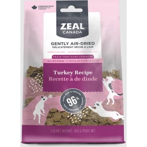 ZEAL ZEAL 狗糧 加拿大無榖物風乾+凍乾糧 火雞配方 1lb 1lb 正面圖