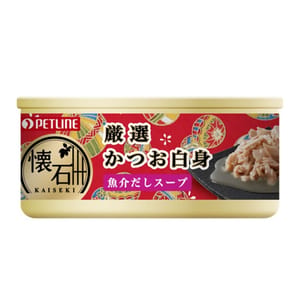 日本Petline 日本Petline 貓罐頭 懷石系列 吞拿魚+白肉鰹魚湯罐 60g 60g  正面圖