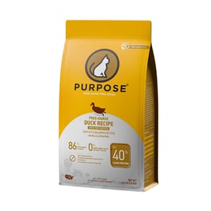 PURPOSE PURPOSE 貓糧 無穀物放養鴨+後生元配方 4.5lb 5lb 正面圖