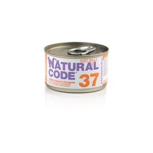 Natural Natural Code 貓罐頭 啫喱系列 ⾦槍⿂ & 雞⾁ & 魷⿂ Tuna & Chicken & Squids in jelly 85g 85g 正面圖