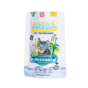 Aruba Aruba 貓濕糧 鱈魚+兔肉配小白菜.青口 主食鮮食包 70g 70g 正面圖