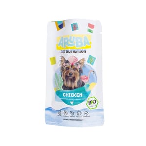 Aruba Aruba 狗濕糧 有機雞肉配南瓜.青瓜.聖薊 主食鮮食包 100g 100g 正面圖