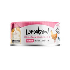 Loveabowl Loveabowl 貓罐頭 亮毛嫩雞三文魚 70g 70g 正面圖