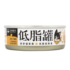 汪喵星球 汪喵星球 貓罐頭 DogCatStar 貓咪低脂無膠主食罐 南瓜丁雞絲 80g 80g  正面圖