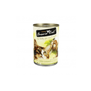 Fussie Fussie Cat 貓罐頭 沙甸魚+雞肉 400g 400g  正面圖