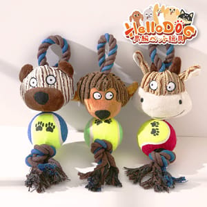HelloDOG HelloDOG 玩具嚴選 狗狗嗶嗶聲拉扯玩具 網球公仔 1件 正面圖