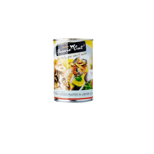 Fussie Fussie Cat 貓罐頭 龍蝦汁海鮮拼盤 400g 400g  正面圖