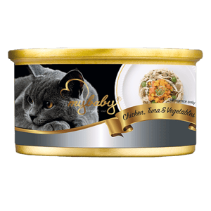 My My baby 貓罐頭 雞及吞拿魚及蔬菜 Chicken with Tuna with Vegetables 85g 85g 正面圖